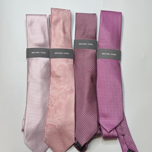 Michael Kors Men's Tie Bundle- Pink and Purple Ties